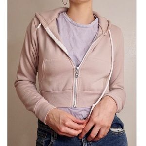 Pink American Apparel Cropped Hoodie